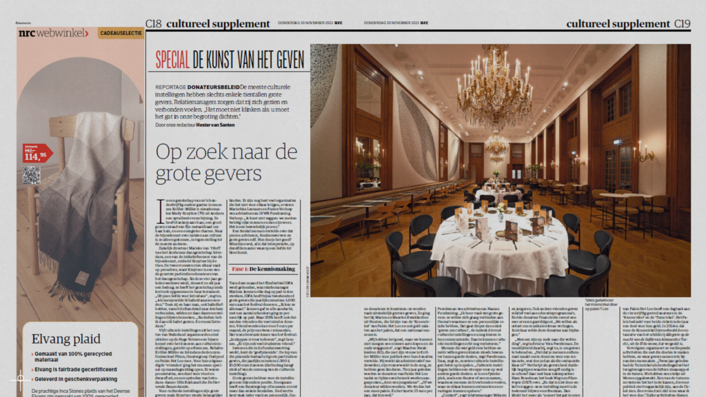 Op zoek naar grote gevers